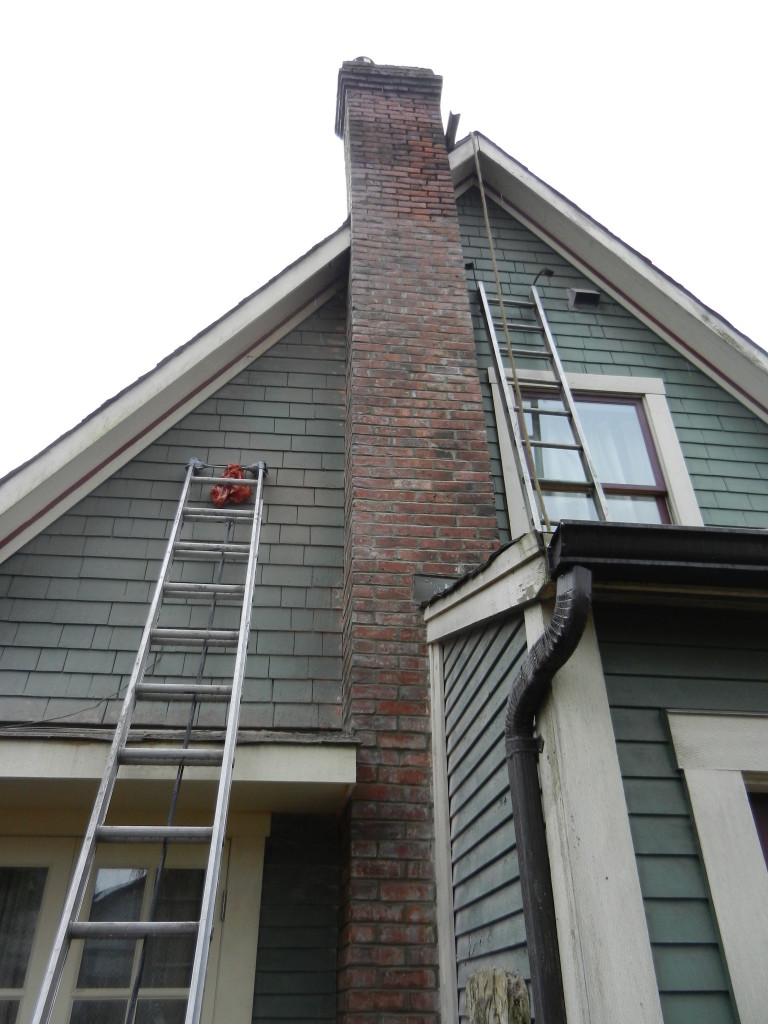 Re-Pointing 35 ft. of Chimney